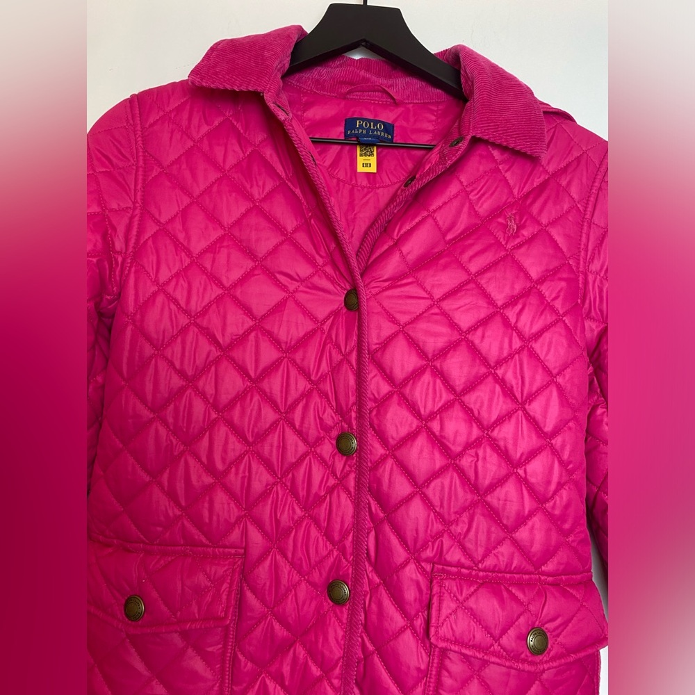Big Girls Ralph Lauren Pink Quilted Jacket Sz Lg 12/14 - Picture 2 of 16